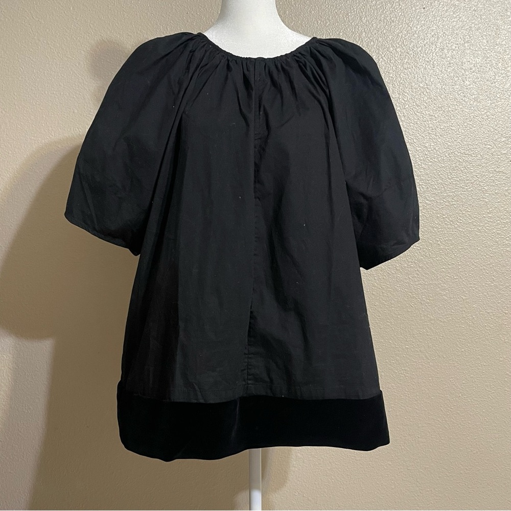 Old Navy Bubble-Sleeve Poplin Black‎ top Blouse - Picture 4 of 16